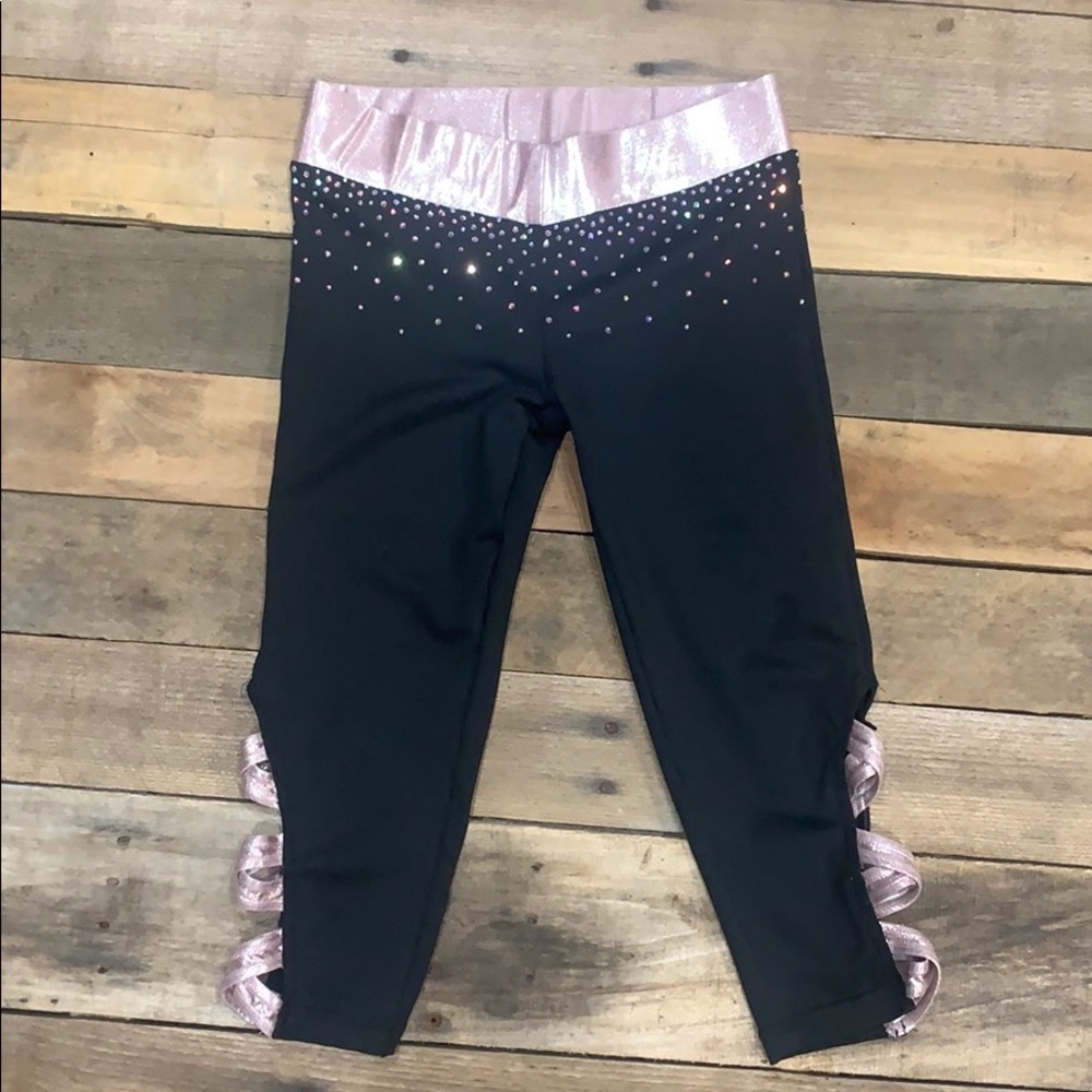 Rebel Athletic rose gold capris YL